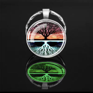 3/$25 Tree Of Life Glow in the Dark Stainless Steel Keychain NEW
